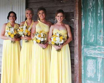 Yellow bridesmaid dress | Etsy