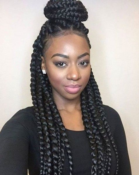 Box Braids - African American Braided Updo Hairstyle | Braided .