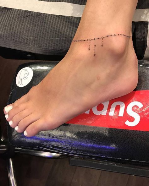 Elegant anklet tattoo. | Anklet tattoos for women, Ankle bracelet .