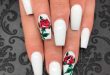 Awesome White Acrylic Nails | NailDesignsJournal.com | Rose nails .