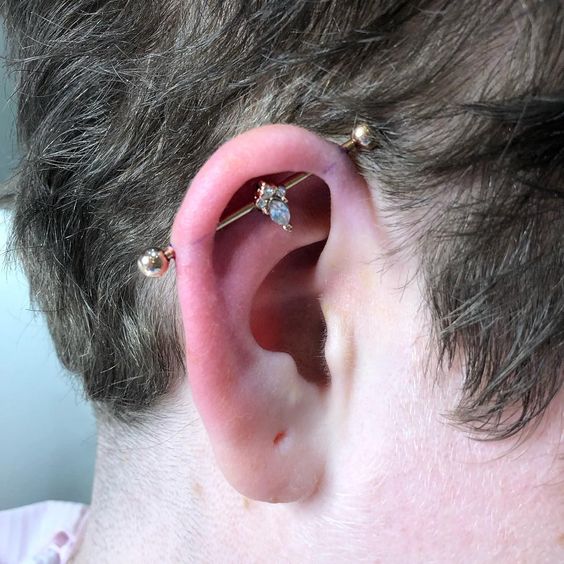 70 Bold and Beautiful Industrial Piercing Settings for a Head .