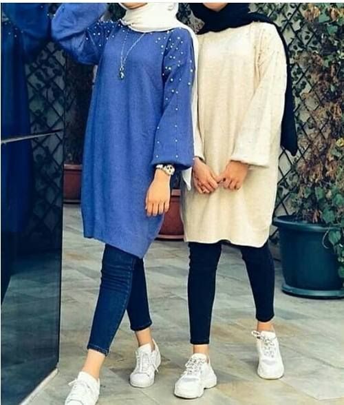 Oversized sweater dress hijab style | Hijabi outfits casual, Hijab .