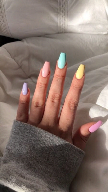 25+ colorful nail Ideas for Coffin Acrylic Nails To Try #fashion .
