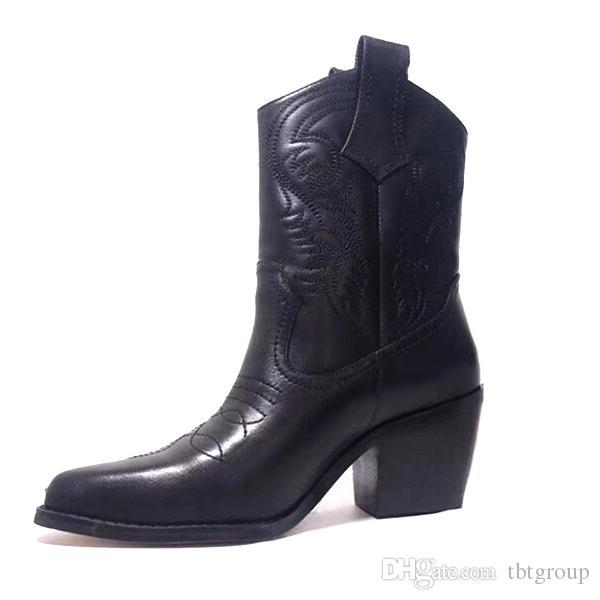 Designer Winter Boots Western Cowboy Ankle Boots 100% Genuine .