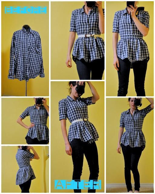 DIY Clothes DIY Refashion DIY Mens button up to womens button up .