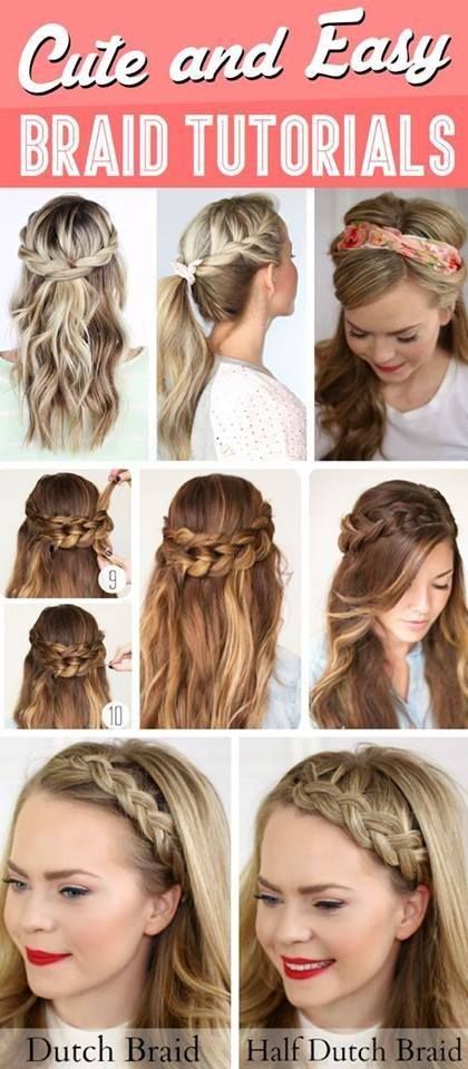 5 Quick and Easy Braided Hairstyles | Braids tutorial easy, Easy .