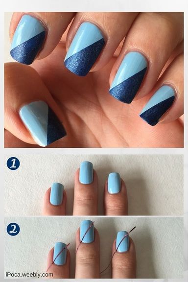 Clear blue skies | Nail art for beginners, Blue nail art, Blue .