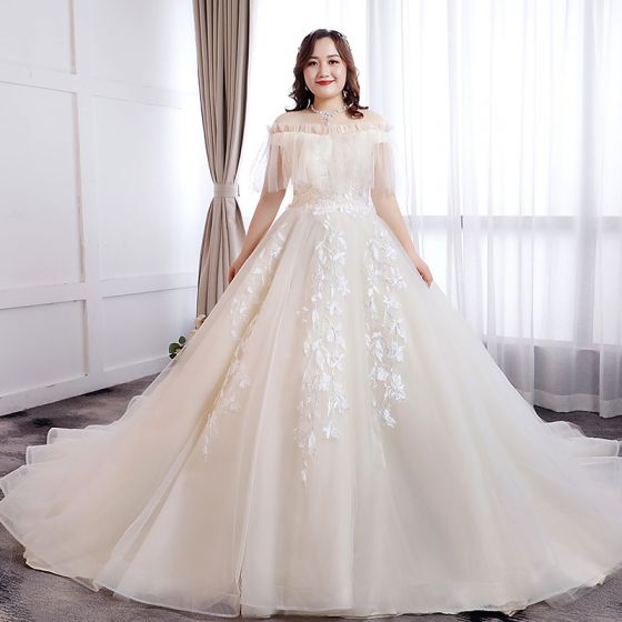 Classic Elegant White Ball Gown Plus Size Wedding Dresses 2019 .