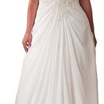 YIPEISHA Women's Elegant Applique Lace Wedding Dress V Neck Plus .