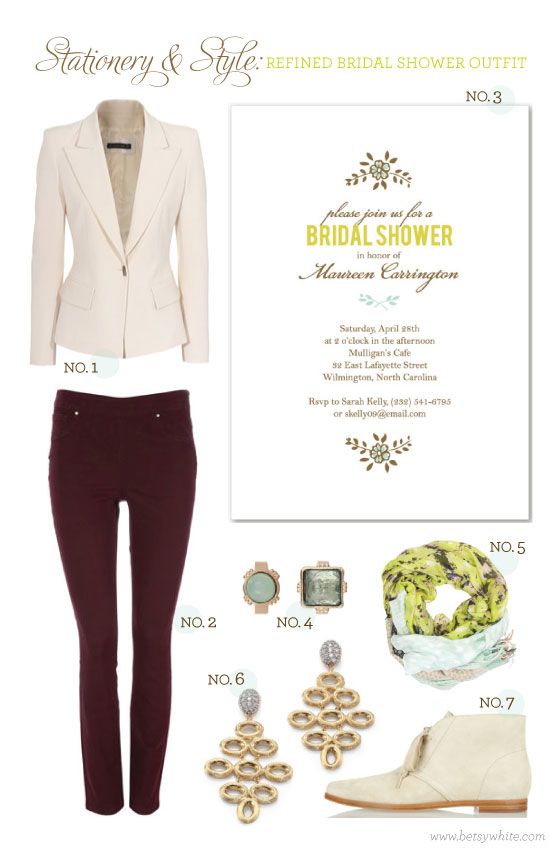 Stationery & Style: Refined Bridal Shower Outfit | Bridal shower .