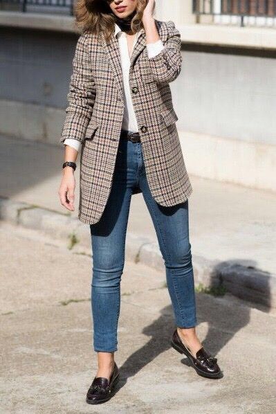Plaid blazer outfits street fashion | Plaid blazer outfit, Blazer .
