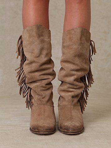 Free People Slouch Fringe Boot | Fringe boots, Boots, Crazy sho