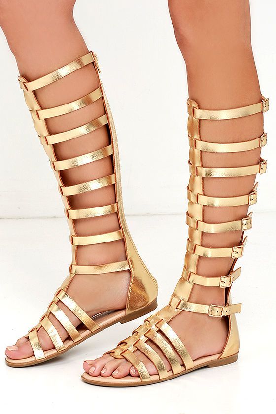 ShopStyle | Tall gladiator sandals, Gold gladiator sandals .