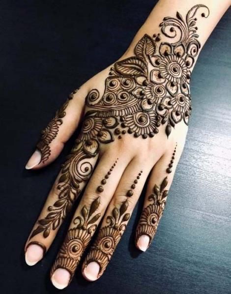 Wedding Henna Tattoo Designs for Brides on Hand 15012019 (10 .