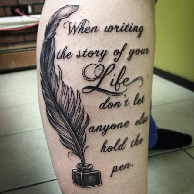 Irressistable Literary Quote Tattoo on Leg | Tattoo quotes .