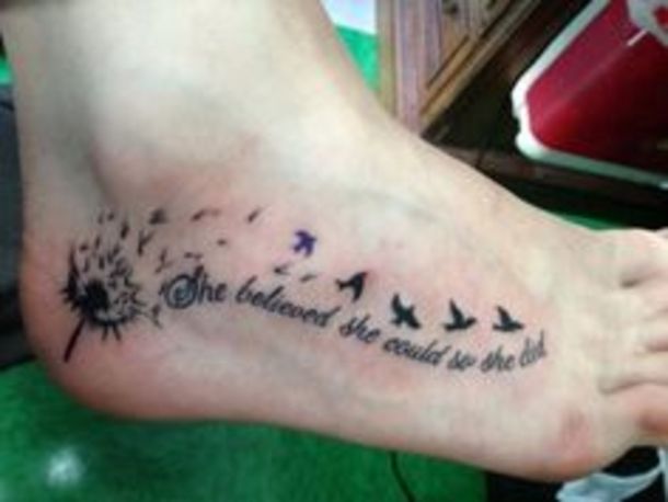 40 Inspirational Quote Tattoos For Girls | Foot tattoos, Quote .