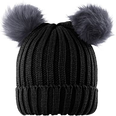 Novawo Two Pom Pom Hat Lovely Beanie Winter Warm Knit Hats Slouchy .