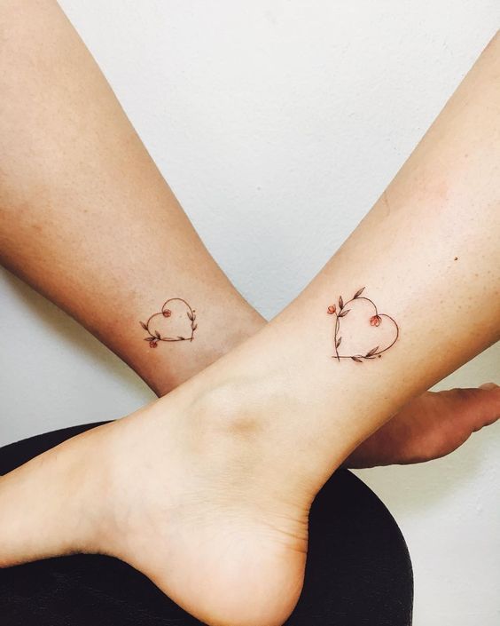 Beautiful Floral Heart Tattoos - Mother Daughter Tattoos - Mother .