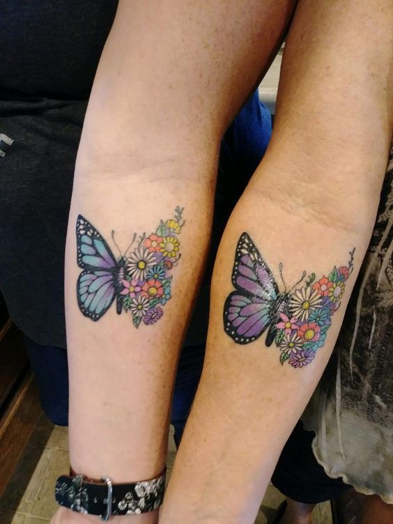 Hand Butterfly Mother Daughter Tattoo Design - Mother Daughter .