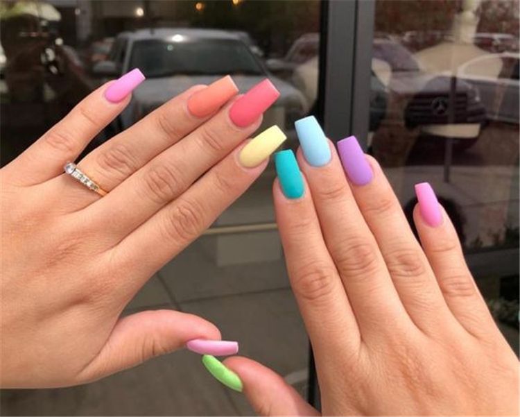 Stunning Rainbow Or Multicolored Nail Designs And Ideas For You In .