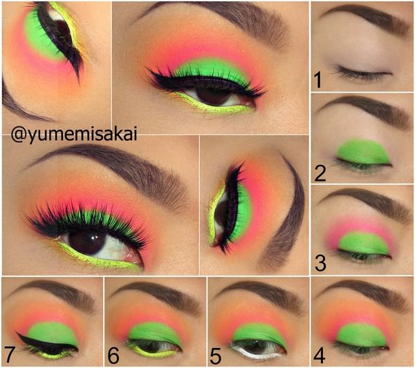 Neon Craze Tutorial! | Makeup, Colorful eye makeup, 80s make