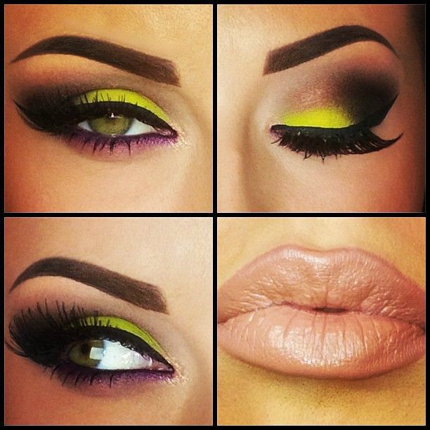 Neon Yellow Eye Makeup | Eye makeup, Yellow eye makeup, Make