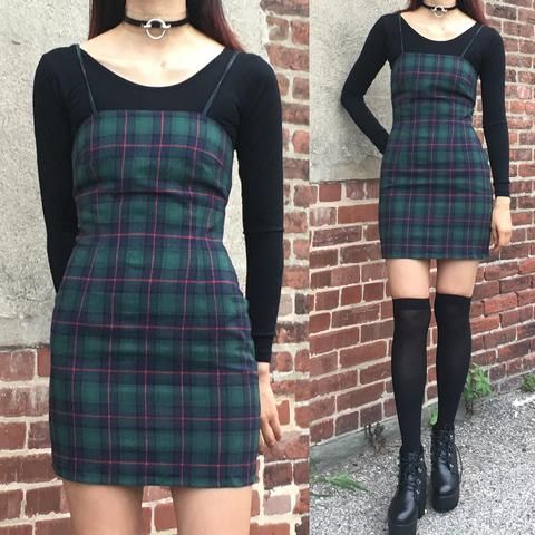 2019 NEW LIMITED EDITION - TUMBLR SOFT GRUNGE 90S KIDS GREEN PLAID .