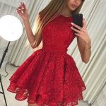 red lace short prom dress,Cheap Homecoming | Dress Sto