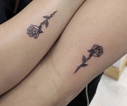 Small rose tattoo | Cousin tattoos, Small rose tattoo, Matching .