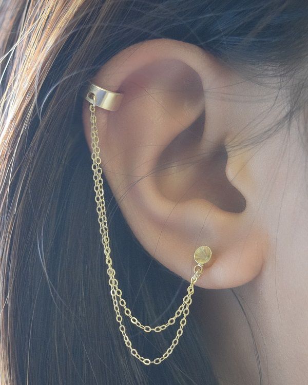 This Week's Gems | Earring cuff chain, Cuff earrings, Ear jewel