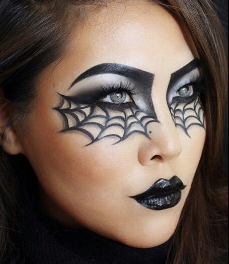 Spider Web makeup Halloween inspiration | Halloween eye makeup .