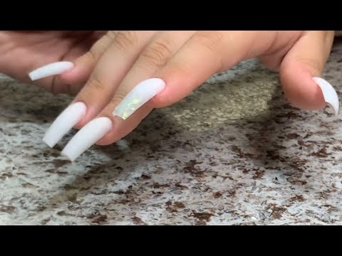White Acrylic Tapered Square Acrylic Nails - YouTu