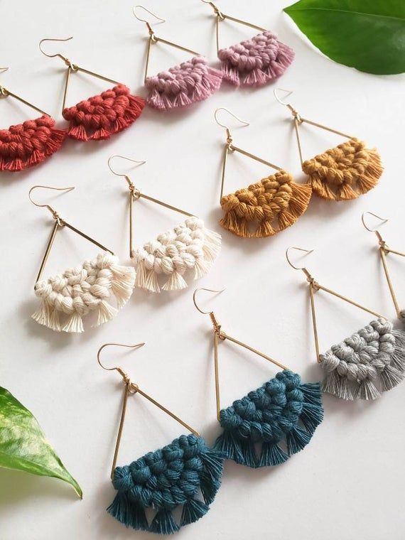 Add these stunning macrame earrings to your wardrobe for the .