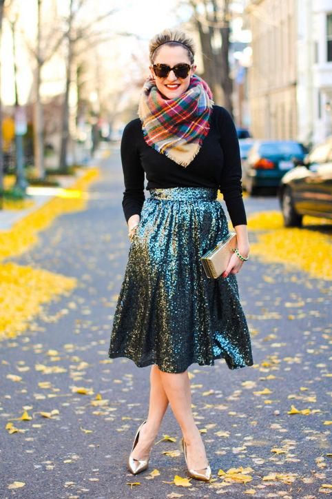 8 Totally Chic Ways to Style Your Sequined Skirt This Season .