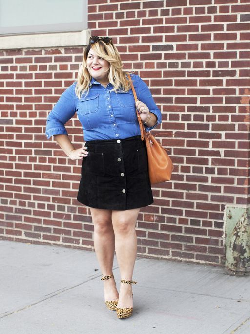9 stylish plus size button front skirt outfit ideas - curvyoutfits .