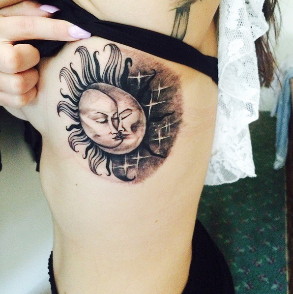 sun and moon tattoo idea #ink #youqueen #girly #tattoos #sun #moon .