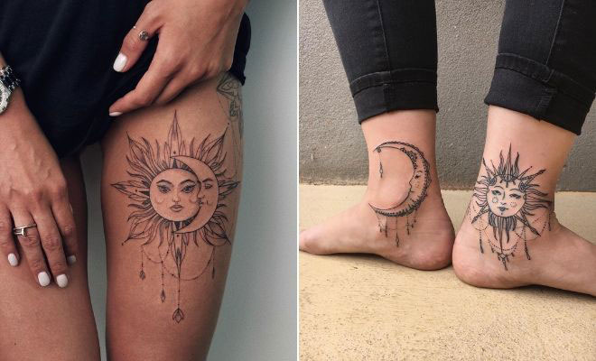 63 Most Beautiful Sun and Moon Tattoo Ideas | StayGl