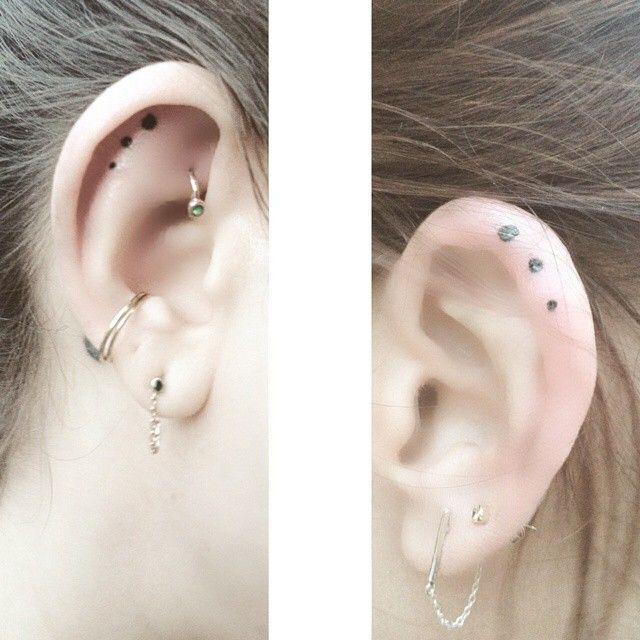 23 tiny ear tattoos that are better than piercings | Ear, Ear .