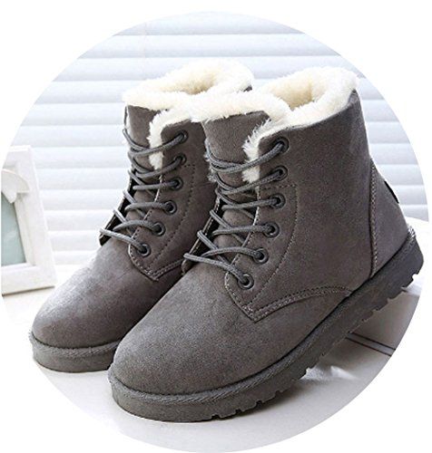 Women Snow Warm Winter Lace Up Fur Ankle Boots Ladies Winter Shoes .
