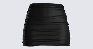 Narda Black Satin Mini Skirt - 3X