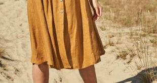 Midi Linen Skirt Briny