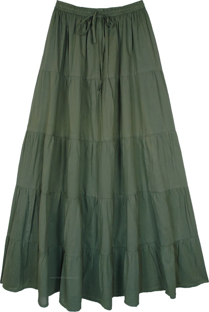 Embrace Timeless Elegance with the Sage Beauty Extra Long Cotton Tiered Skirt