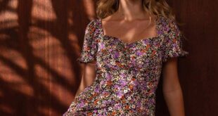 Purple Floral Sweetheart Neck Midi Dress - 8