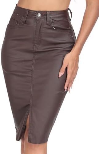 Our Take on the Faux Leather Midi Pencil Skirt: Chic & Sleek!