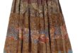 Brown Enigma Multi Panel Maxi Long Skirt in Polyester