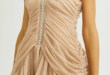 Draped Crystal Stone Charming Detail Design Dress - XS / 1#