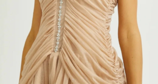 Draped Crystal Stone Charming Detail Design Dress - XS / 1#