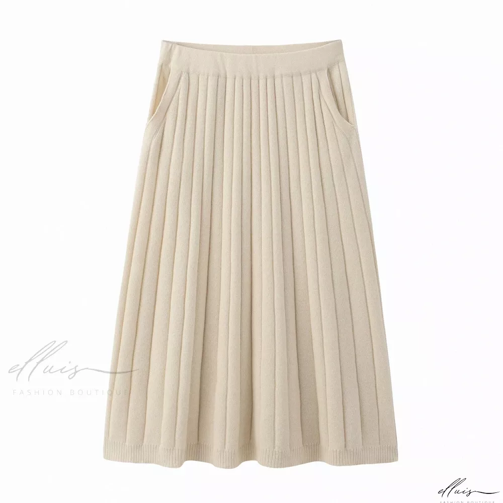 Elevate Your Wardrobe with the Erdo City Drawstring Midi Skirt: Cashmere Umbrella Skirt