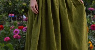 Women's linen skirt, gathered linen skirt, long skirt, cottagecore skirt, renaissance skirt, custom made linen skirt