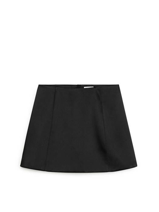 Satin Mini Skirt - Black - ARKET GB